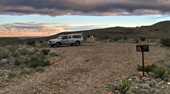 My truck at Chilicotal Camp Site, Big Bend National Park