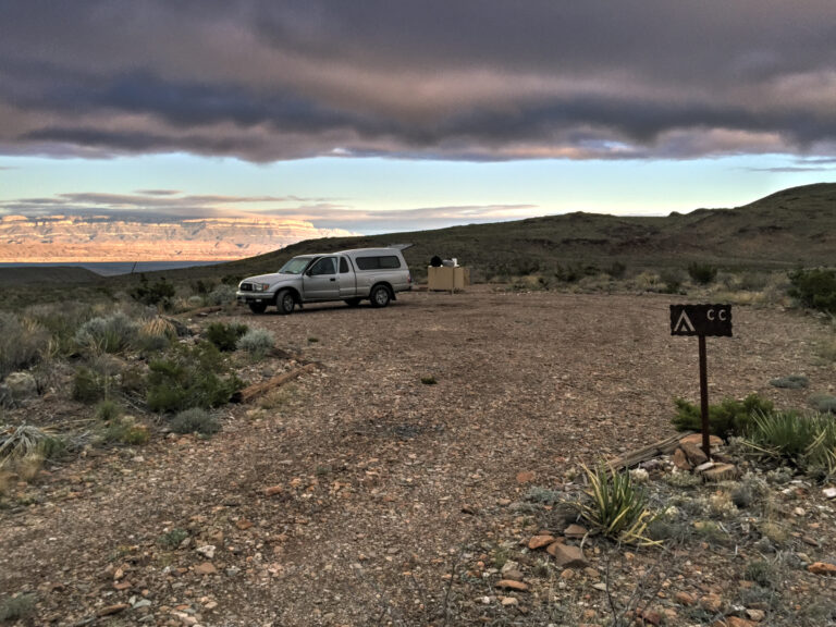 My truck at Chilicotal Camp Site, Big Bend National Park