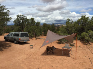 Tarp in use at camp in Escalante National Monument, Utah
