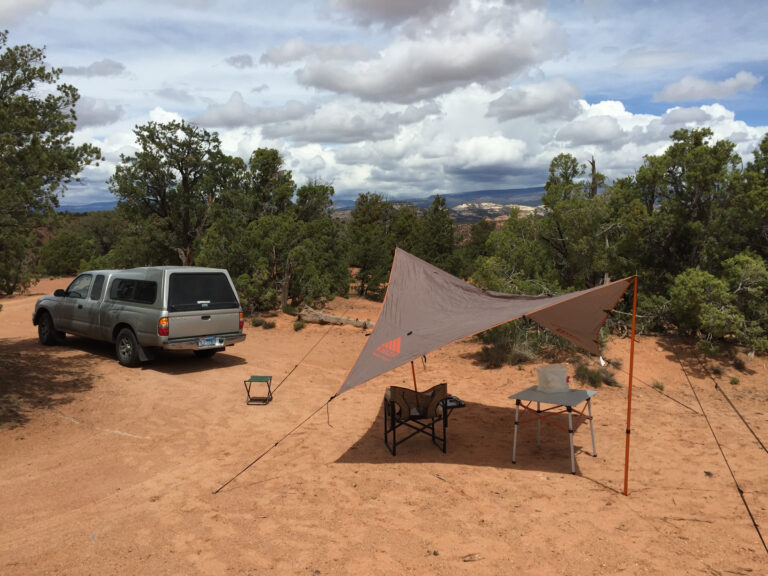 Tarp in use at camp in Escalante National Monument, Utah
